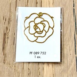 Chanel Gold Floral Camellia Bookmark Paper Clip